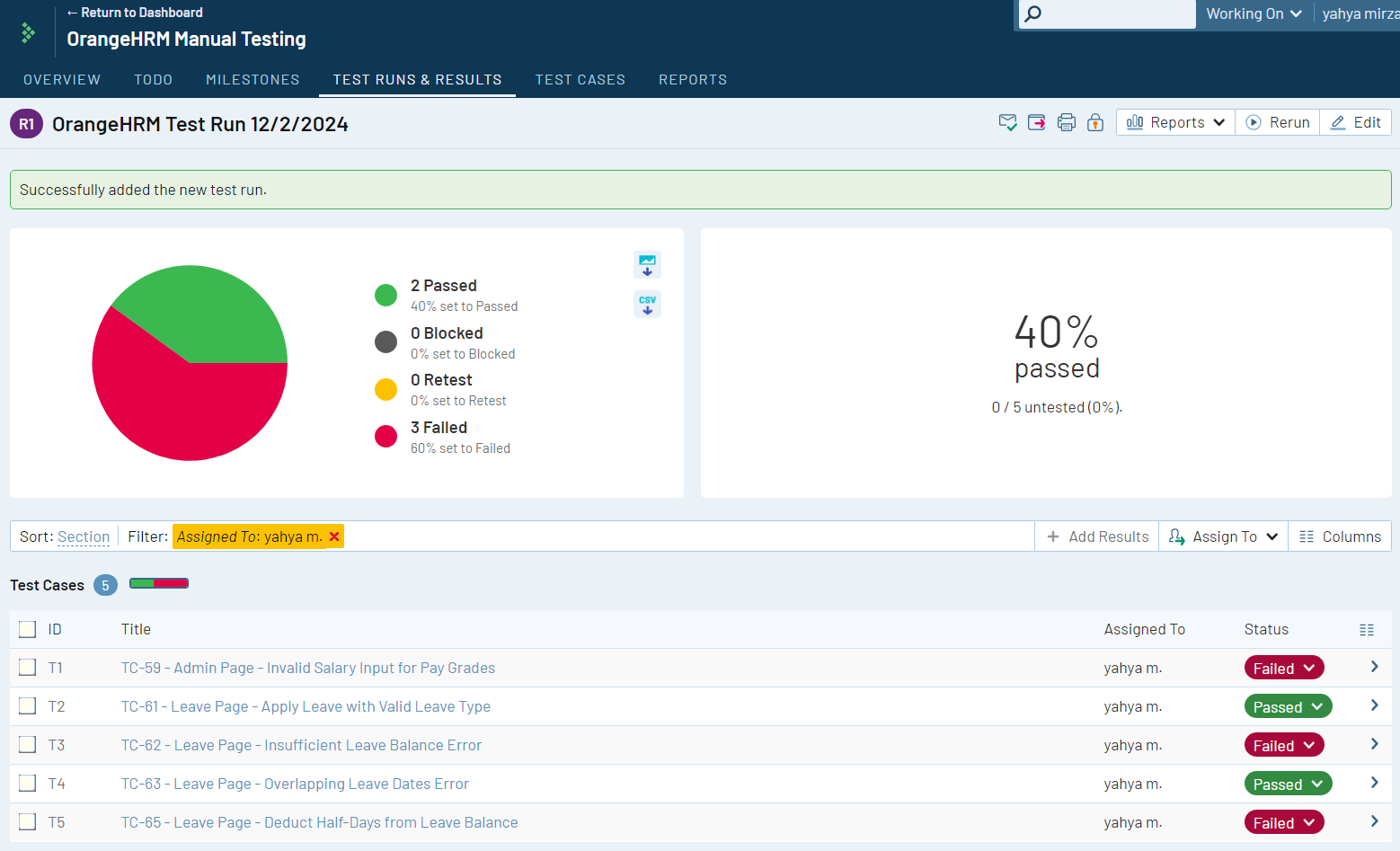 OrangeHRM Manual Testing