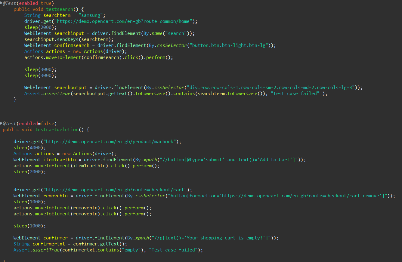 OpenCart Automation Testing